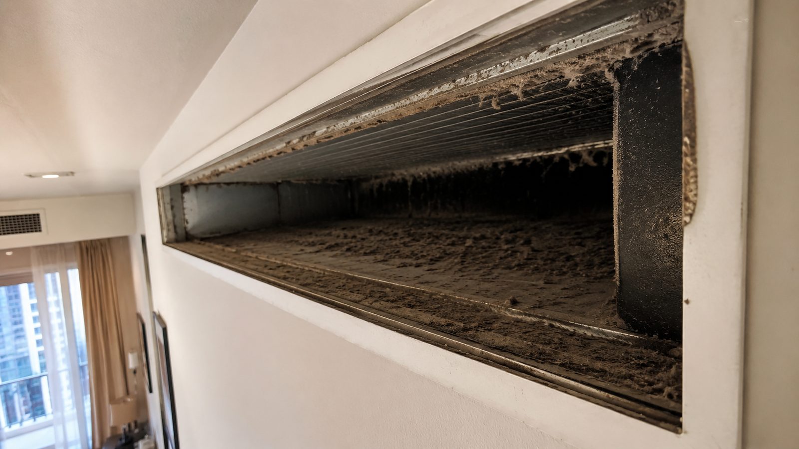 AC duct before cleaning