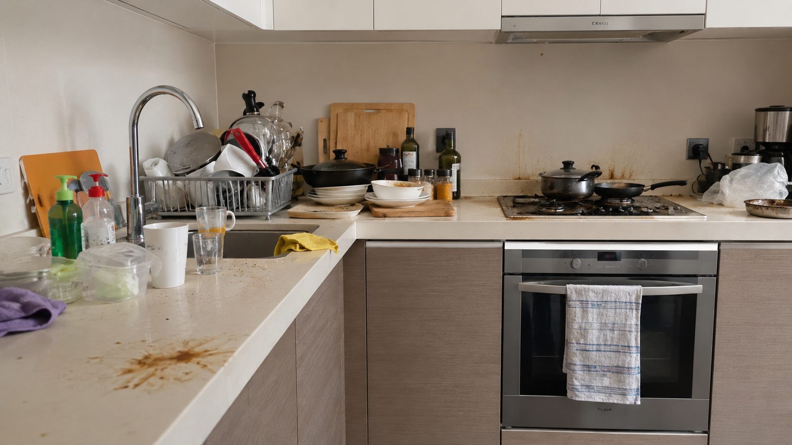 Kitchen before cleaning