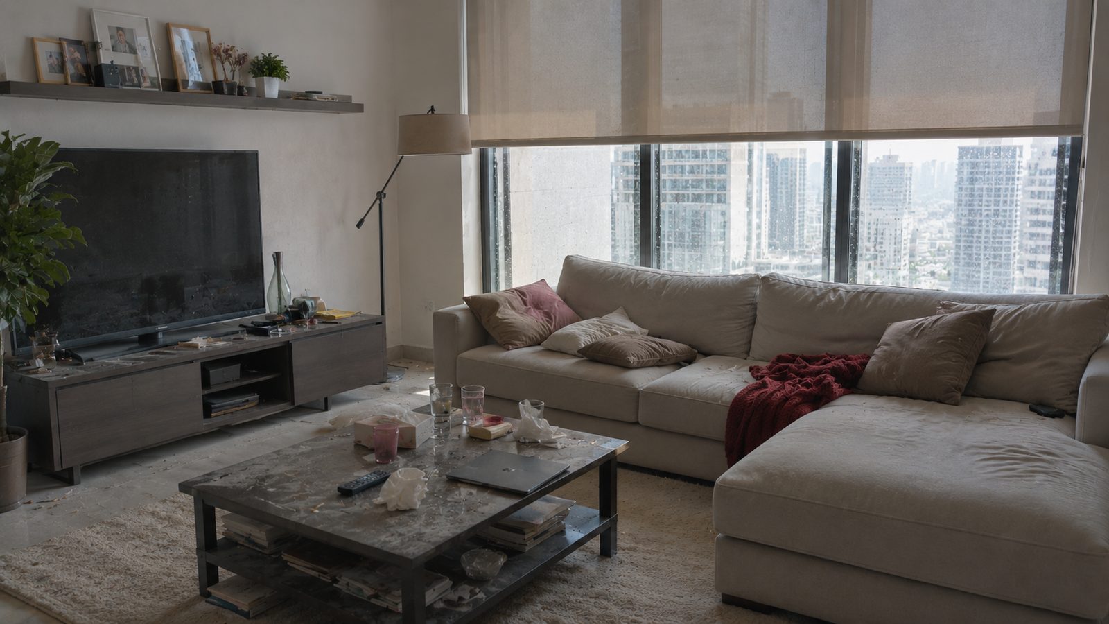 Living room before cleaning
