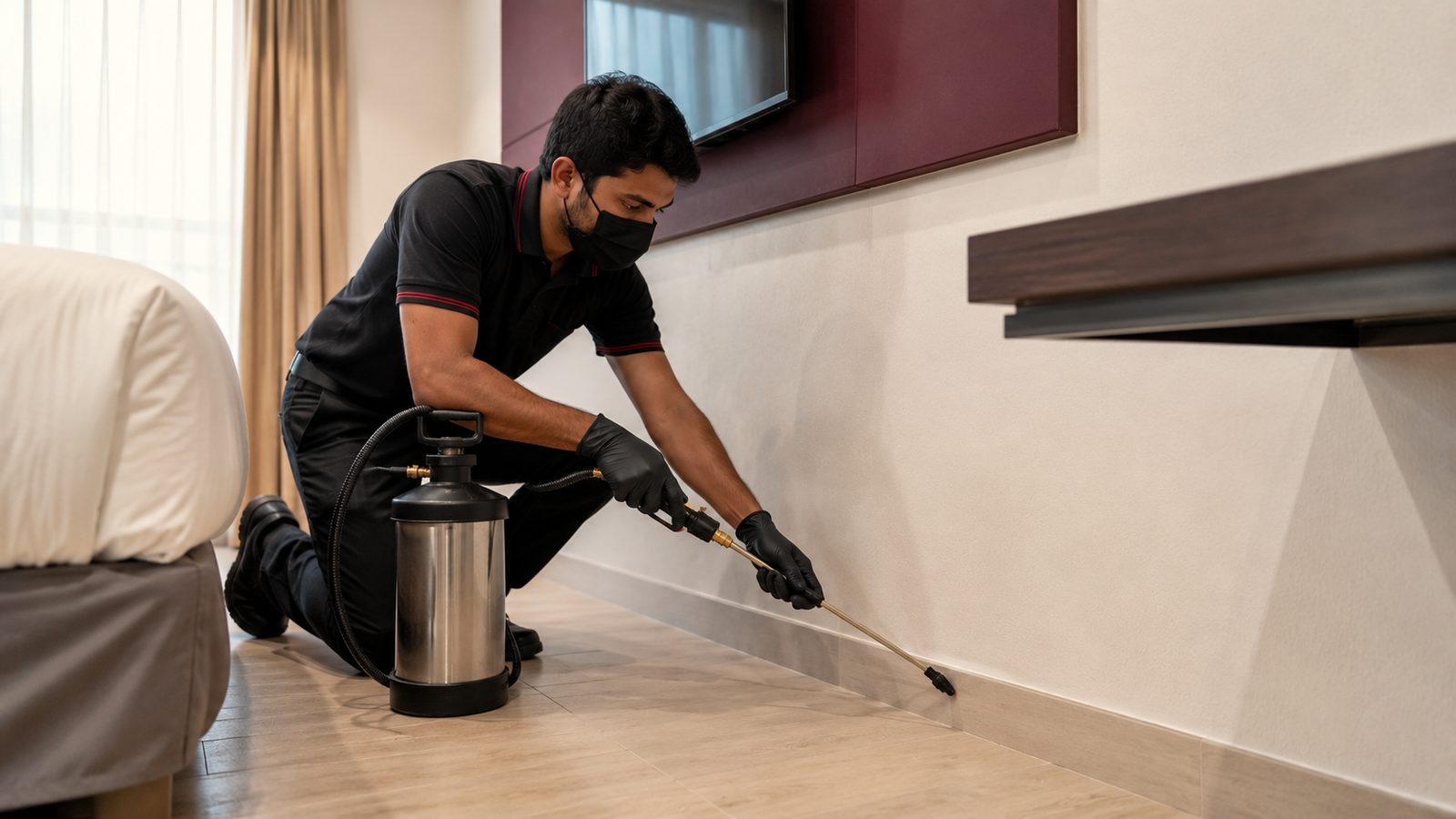 Pest control technician at work